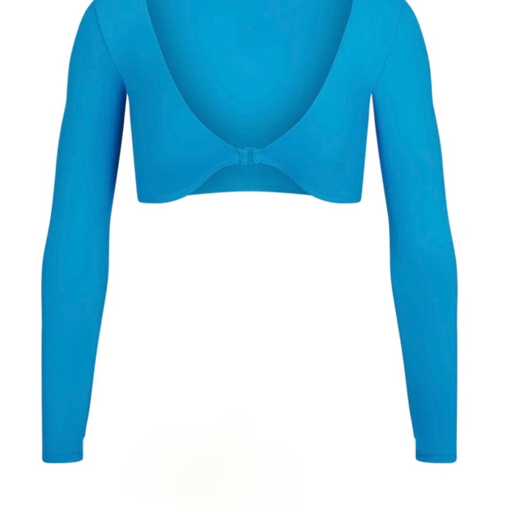 SKIMS SWIM LONG SLEEVE SHRUG LIMITED EDITION: TURQUOISE Size S